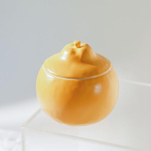 Porcelain Candle, Orange, handmade, for home and office, 76x85mm, Sold By PC