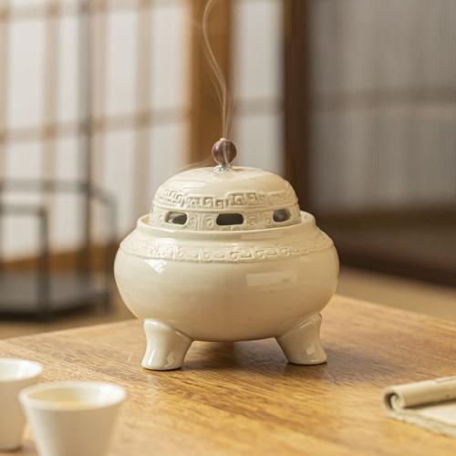 Porcelain Incense Burner, handmade, for home and office & durable, 135x140mm, Sold By PC