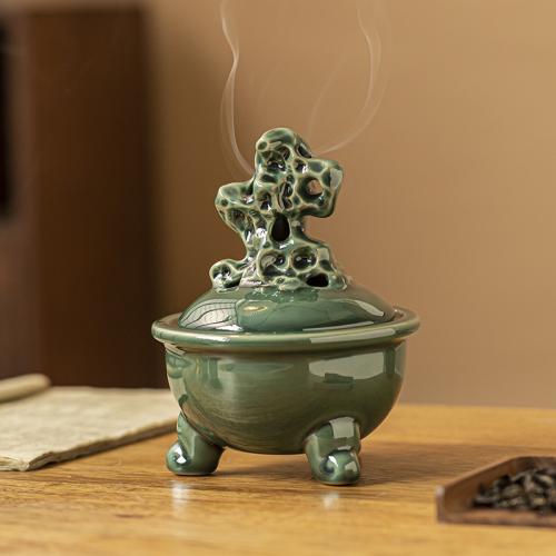 Porcelain Incense Burner, handmade, for home and office & durable, more colors for choice, 116x160mm, Sold By PC