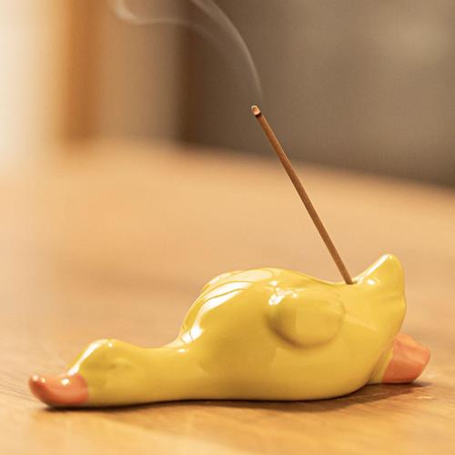 Porcelain Incense Seat, Duck, for home and office & durable, 100x42x28mm, Sold By PC