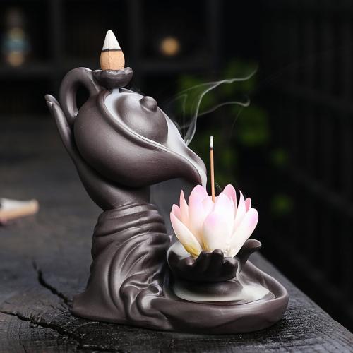 Backflow Incense Burner Purple Clay handmade for home and office & durable Sold By PC