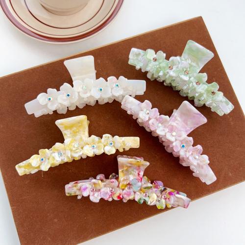 Hair Claw Clips, Acetate, fashion jewelry & for woman & with rhinestone, more colors for choice, 110x40mm, Sold By PC