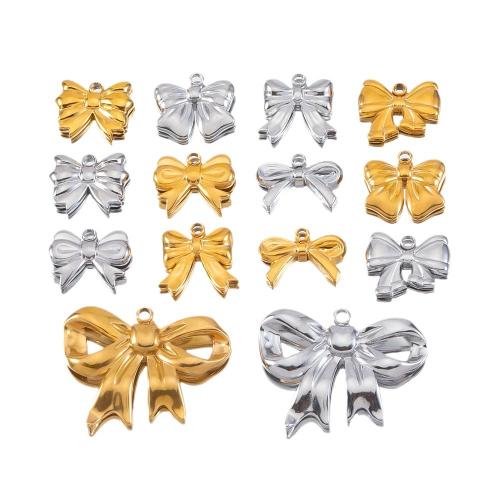 Stainless Steel Pendants, 304 Stainless Steel, Bowknot, DIY & different styles for choice, more colors for choice, 5PCs/Bag, Sold By Bag