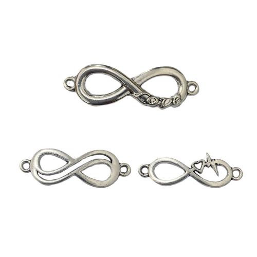 Zinc Alloy Connector Infinity antique silver color plated DIY & 1/1 loop nickel lead & cadmium free Approx Sold By Bag