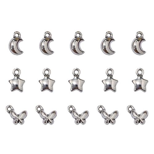 Zink-Aluminium-Anhänger, Zinklegierung, antik silberfarben plattiert, Unterschiedliche Form zur Auswahl & DIY, keine, frei von Nickel, Blei & Kadmium, ca. 100PCs/Tasche, verkauft von Tasche