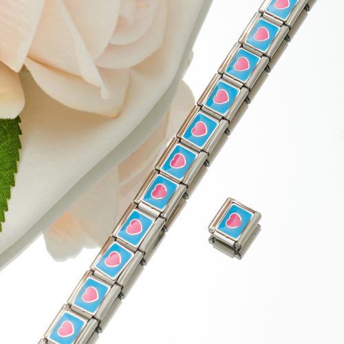 Stainless Steel Bracelet Finding, 304 Stainless Steel, DIY & enamel, more colors for choice, 10x9mm, Sold By PC