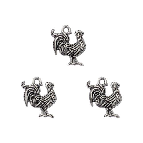 Pendentifs animaux en alliage de zinc, Plaqué de couleur d'argent, DIY, protéger l'environnement, sans nickel, plomb et cadmium, 18x21mm, Environ 100PC/sac, Vendu par sac