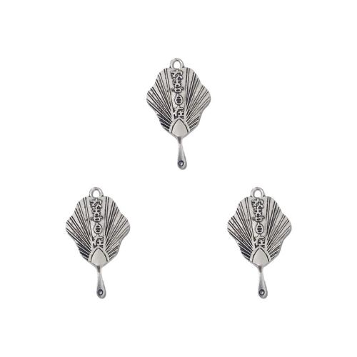 Tibetan Style Pendants, Fan, antique silver color plated, DIY, nickel, lead & cadmium free, 18x31mm, Approx 100PCs/Bag, Sold By Bag