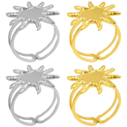 Stainless Steel Finger Ring, 304 Stainless Steel, Sun, Vacuum Ion Plating, Adjustable & fashion jewelry & Unisex, more colors for choice, Sold By PC