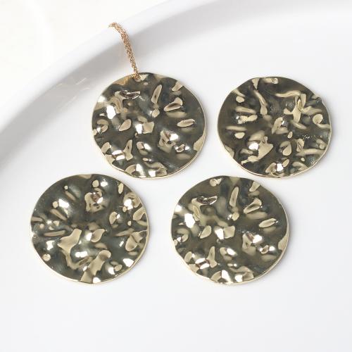 Tibetan Style Pendants, Round, gold color plated, DIY, nickel, lead & cadmium free, 35mm, 100PCs/Bag, Sold By Bag