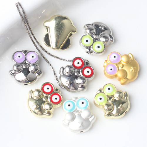 Tibetan Style Jewelry Beads, Frog, plated, DIY & enamel, more colors for choice, nickel, lead & cadmium free, 14x13mm, 100PCs/Bag, Sold By Bag