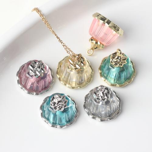 Resin Tibetan Style Pendants, with Resin, Lotus Seedpod, plated, DIY, more colors for choice, nickel, lead & cadmium free, 19x16mm, 100PCs/Bag, Sold By Bag