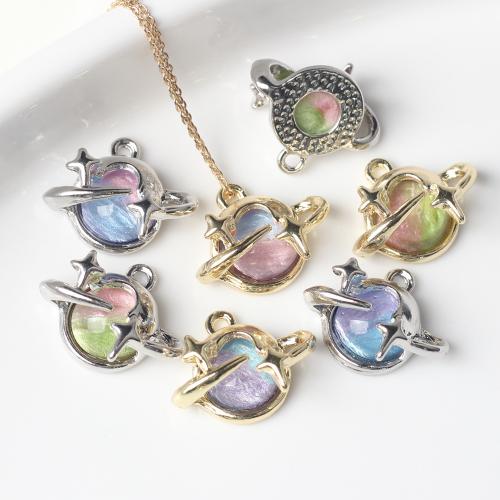 Resin Tibetan Style Pendants, with Resin, plated, DIY, more colors for choice, nickel, lead & cadmium free, 20x15mm, 100PCs/Bag, Sold By Bag