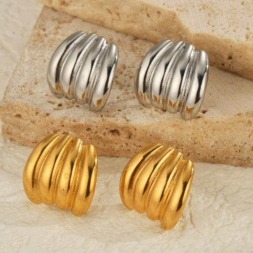 Stainless Steel Stud Earrings, 304 Stainless Steel, plated, fashion jewelry, more colors for choice, 16x15mm, Sold By Pair