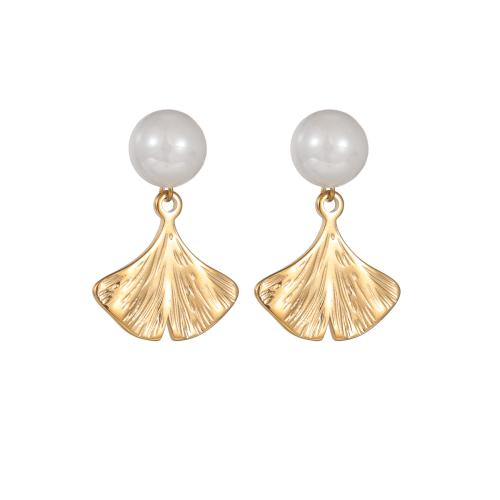 Stainless Steel Drop Earring 304 Stainless Steel with Plastic Pearl plated fashion jewelry Sold By Pair