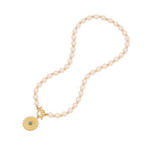 Collier de bijoux en acier inoxydable, Acier inoxydable 304, avec plastique, bijoux de mode & styles différents pour le choix & pour femme, Or, Longueur:46 cm, Vendu par PC