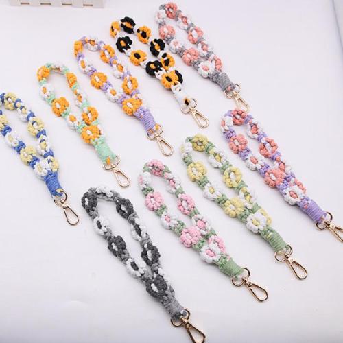 Tibetan Style Key Clasp, Cotton Thread, with Tibetan Style, handmade, multifunctional & Unisex, more colors for choice, Sold By PC