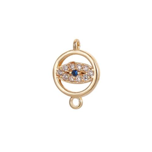 Cubic Zirconia Micro Pave Brass Pendant plated DIY & micro pave cubic zirconia golden Sold By PC