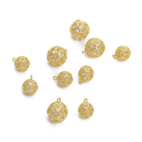 Cubic Zirconia Micro Pave Brass Pendant plated DIY & micro pave cubic zirconia golden Sold By PC