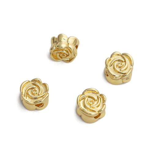 Grânulos de espaçador latão, cobre, Rose, banhado, DIY, dourado, vendido por PC