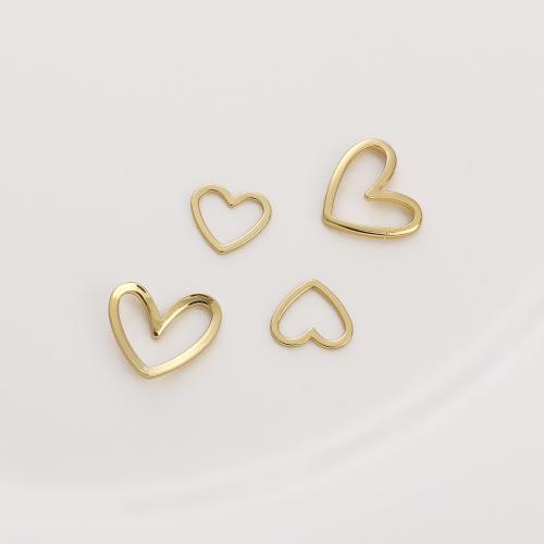 Brass Heart Pendants, plated, DIY & different size for choice, golden, 10PCs/Bag, Sold By Bag