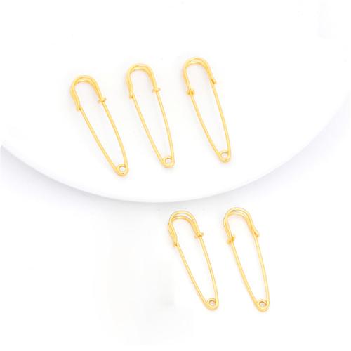 Brass Safety Pin plated  golden Sold By PC