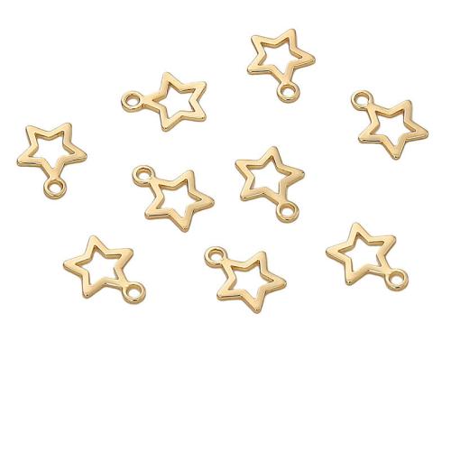 Pingentes Jóias de bronze, cobre, Estrela, banhado, DIY, dourado, 10PCs/Bag, vendido por Bag