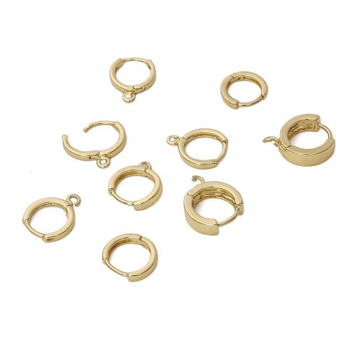 Brass Hoop Earring Components, plated, different size for choice & different styles for choice, golden, 2PCs/Bag, Sold By Bag