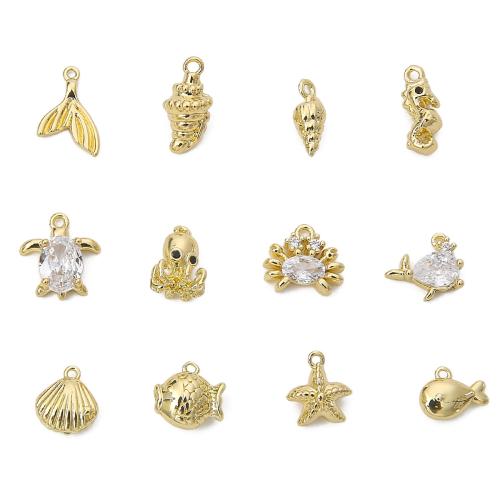 Cubic Zirconia Micro Pave bronze Pingente, cobre, banhado, DIY & Vario tipos a sua escolha & micro pavimento em zircônia cúbica, dourado, vendido por PC