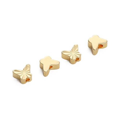 Brass Spacer Beads Butterfly plated DIY golden Sold By PC