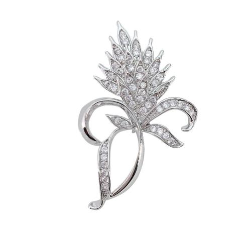 Broche bijoux de mode, laiton, avec perle d'eau douce cultivée, styles différents pour le choix & pavé de micro zircon & pour femme, plus de couleurs à choisir, Vendu par fixé