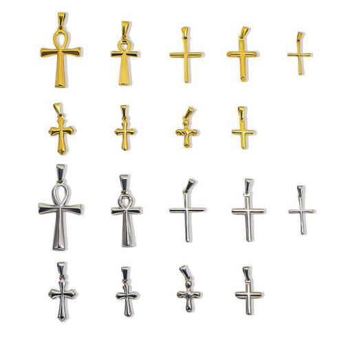 Nerezová ocel Cross Přívěsky, 304 Stainless Steel, DIY & různé styly pro výběr, více barev na výběr, Prodáno By PC