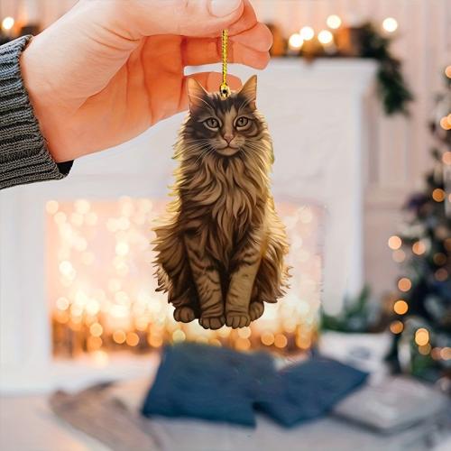 Hanging Ornaments Acrylic Cat for home and office mixed colors Sold By PC