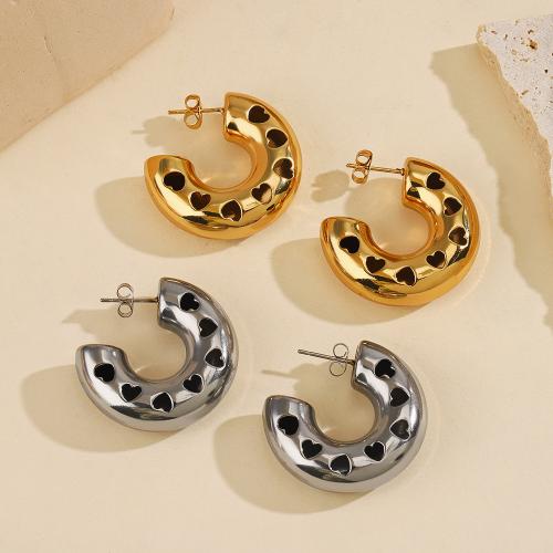 Pendientes de Acero Inoxidable, acero inoxidable 304, chapado, para mujer & hueco, más colores para la opción, libre de níquel, plomo & cadmio, Vendido por UD