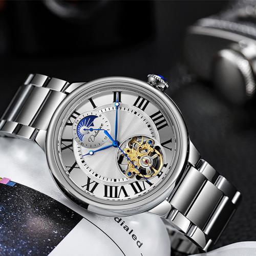 304 Stainless Steel Watch Bracelet with PU Leather & Glass Round Life water resistant & for man & luminated Sold By PC