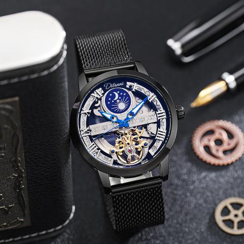 Zinc Alloy Watch Bracelet with Leather & Glass & 316L Stainless Steel Round Life water resistant & for man & luminated Length Approx 250 mm Sold By PC