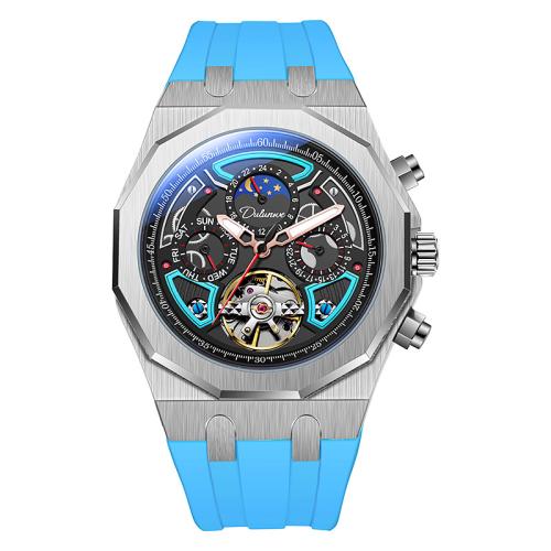 Zinc Alloy Watch Bracelet with Glass & Silicone & 304 Stainless Steel Life water resistant & stem-winder & for man & luminated Sold By PC