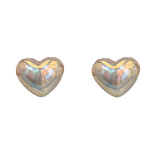 Brass Stud Earring, Heart, fashion jewelry & for woman, 17x20mm, Sold By Pair