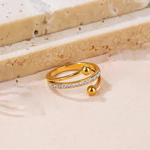 Bague acier titane, bijoux de mode & normes différentes pour le choix & pavé de micro zircon & pour femme, plus de couleurs à choisir, Vendu par PC