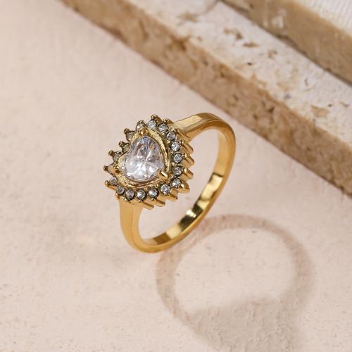 Bague acier titane, bijoux de mode & normes différentes pour le choix & pour femme & avec strass, plus de couleurs à choisir, Vendu par PC