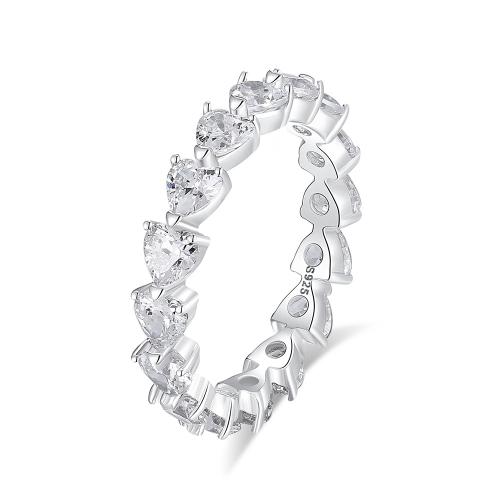 Zircon cubique Micro Pave Sterling Silver Rings, Argent sterling 925, bijoux de mode & normes différentes pour le choix & pavé de micro zircon & pour femme, Vendu par PC