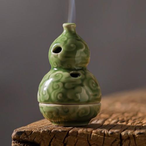 Porcelain Incense Burner, Calabash, handmade, for home and office & durable, 65x100mm, Sold By PC