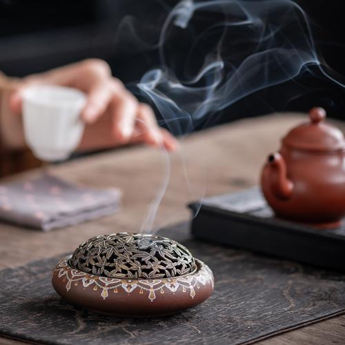 Porcelain Incense Burner, handmade, for home and office & durable, more colors for choice, 110x40mm, Sold By PC