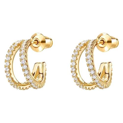 Boucles d'oreilles en laiton zircon cubique pavent, bijoux de mode & pavé de micro zircon & pour femme, Vendu par paire