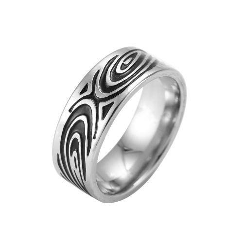 Edelstahl Ringe, 316 Edelstahl, Modeschmuck & unisex & verschiedene Größen vorhanden, Silberfarbe, width 8mm, verkauft von PC