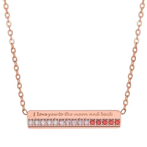 Colar de jóias de aço inoxidável, Aço inoxidável 304, with zircone em forma de cubo, with 5cm extender chain, joias de moda & Varios pares a sua escolha & para mulher, Mais cores pare escolha, 22.50x4.50mm, vendido para Aprox 42 cm Strand