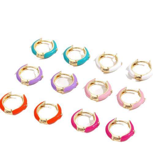 Cubic Zirconia Micro Pave Latão Brinco, cobre, Vario tipos a sua escolha & micro pavimento em zircônia cúbica & para mulher & esmalte, Mais cores pare escolha, vendido por par