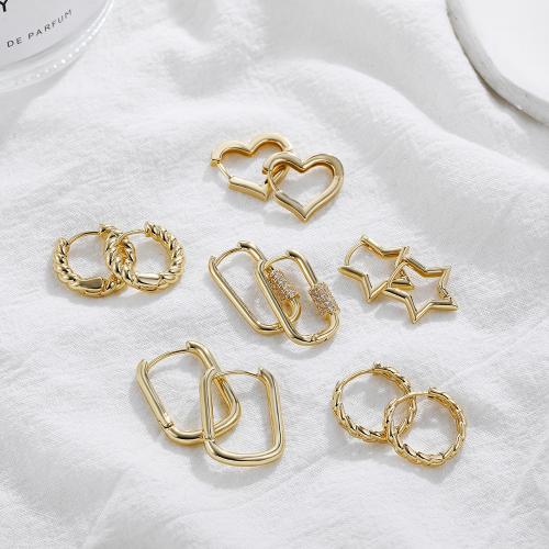 Brass Leverback Earring, different size for choice & different styles for choice & for woman, golden, Sold By Pair