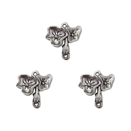 Tibetan Style Connector, Lotus Leaf, antique silver color plated, DIY & 1/1 loop, nickel, lead & cadmium free, 18x18mm, Approx 100PCs/Bag, Sold By Bag