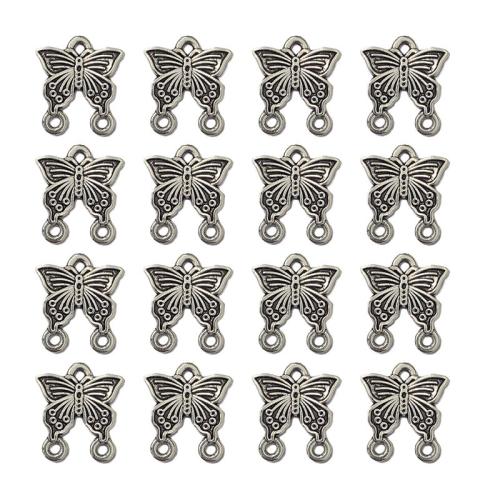 Animal Tibetan Style Connector, Butterfly, antique silver color plated, DIY & 1/2 loop, nickel, lead & cadmium free, 14x15mm, Approx 100PCs/Bag, Sold By Bag